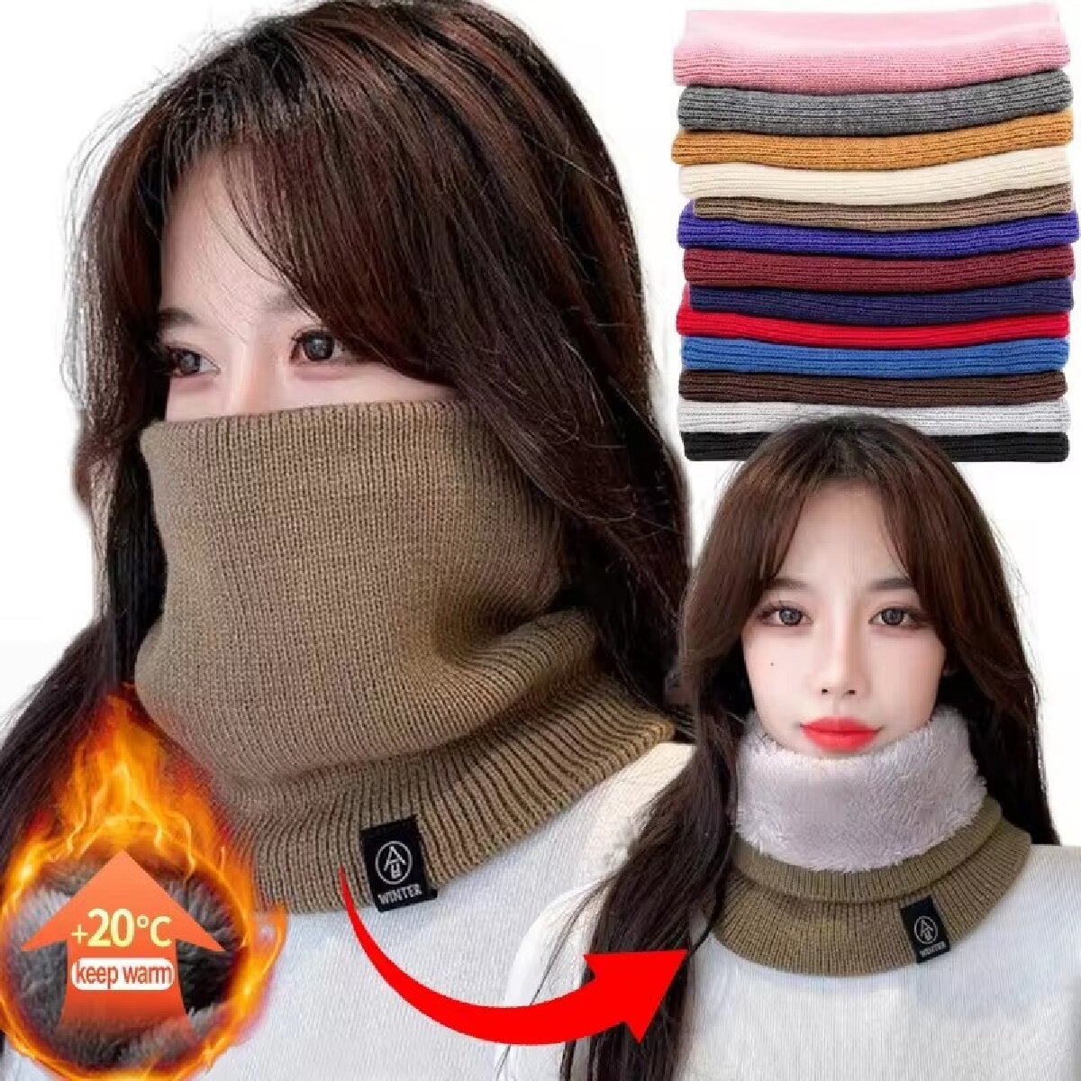 Winter Headband Fleece - Bufanda de lana de punto para