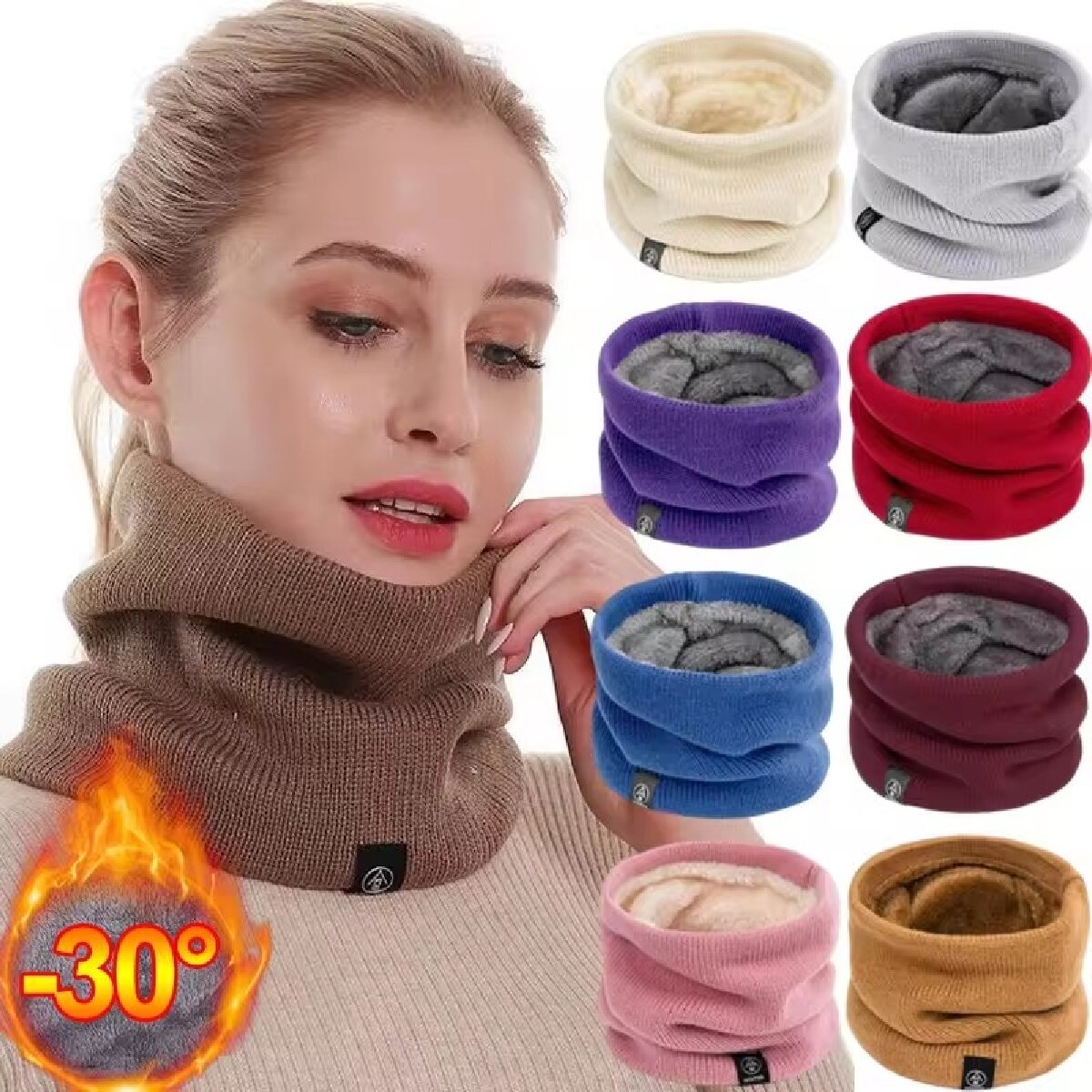 Bufanda de lana de punto para  - Winter Headband Fleece reseña y precio