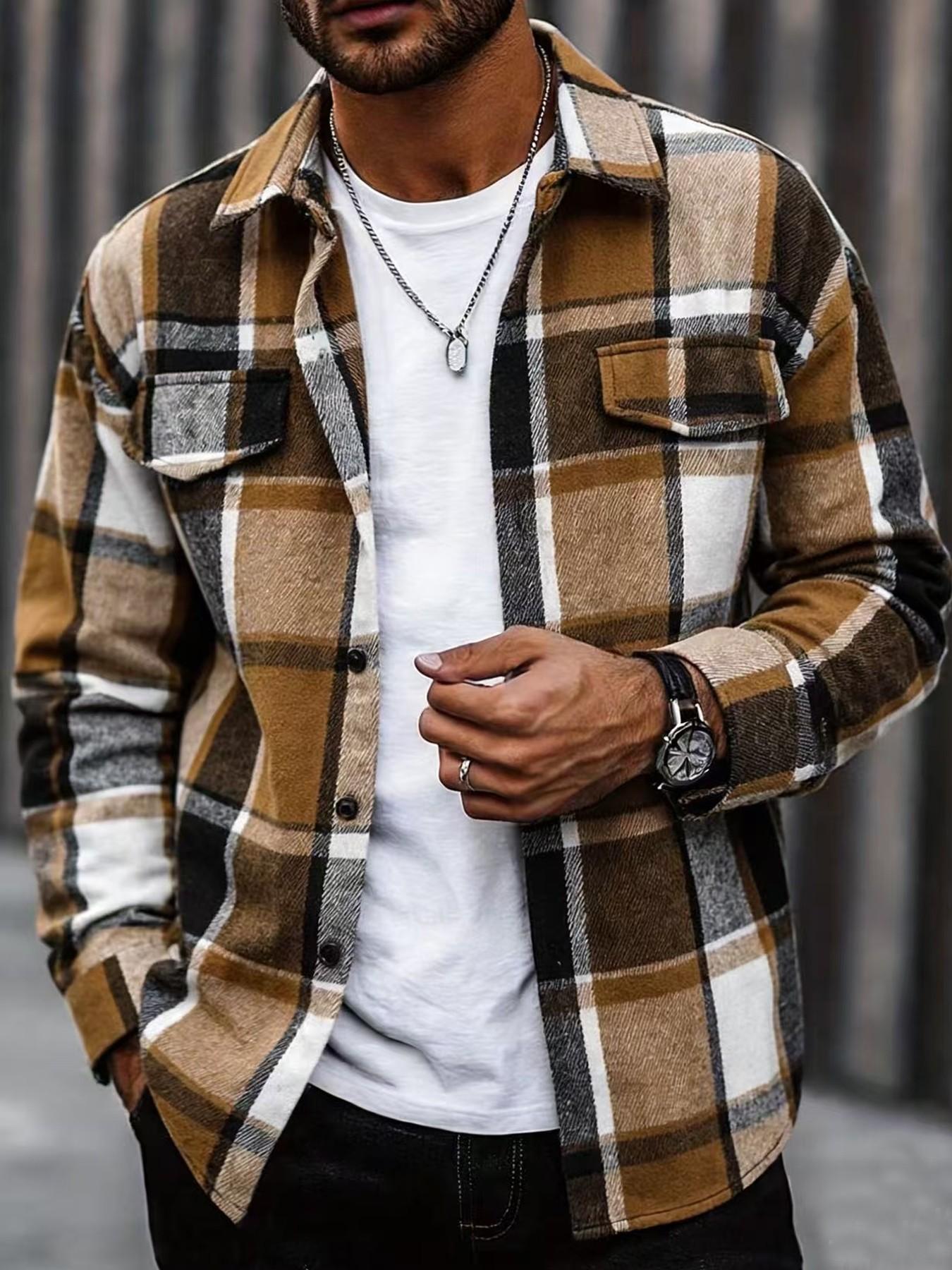 Camisa a cuadros retro para ho - Flannel Shirt Lined reseña y precio