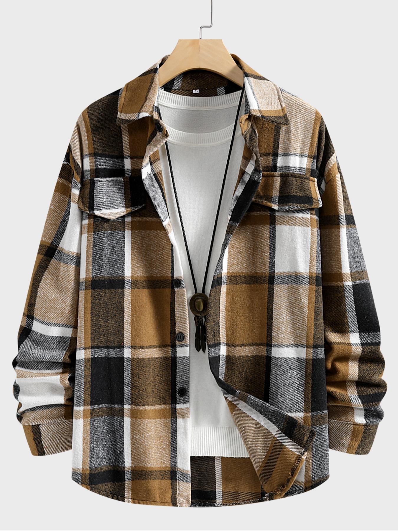 Camisa a cuadros retro para ho - Flannel Shirt Lined reseña y precio